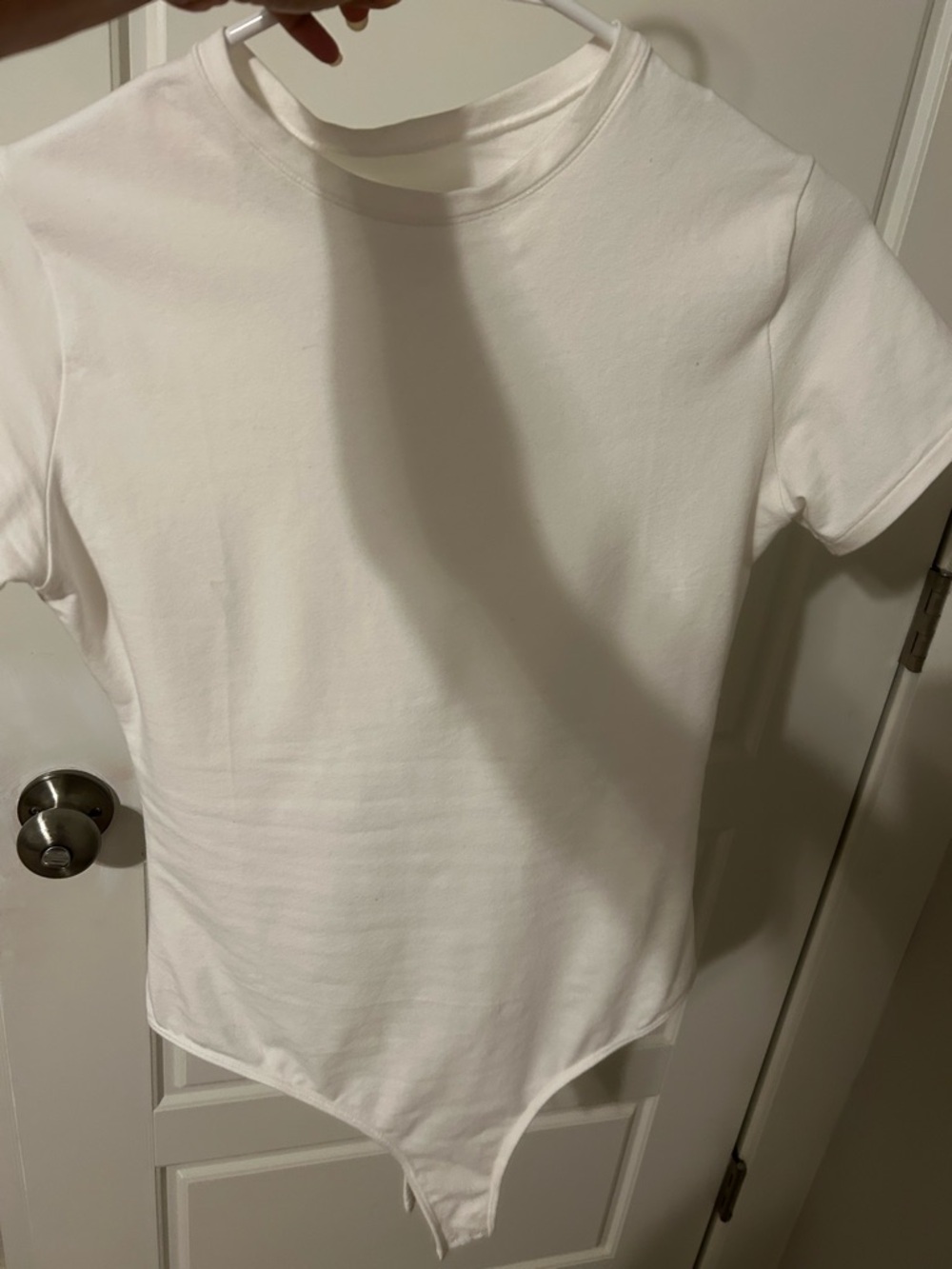 Quince White Short Sleeve Cotton Jersey Bodysuit in size medium.(Organic cotton) - Picture 3 of 4